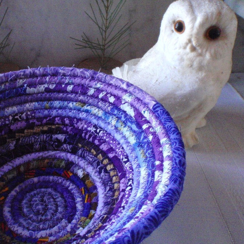 Coiled Fabric Basket - Purple Gypsy - Catchall, Organizer, Colorful
