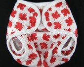 Size 1 NB/ Small    Multisized Gussetted Diaper Cover Maple Leaf  PUL