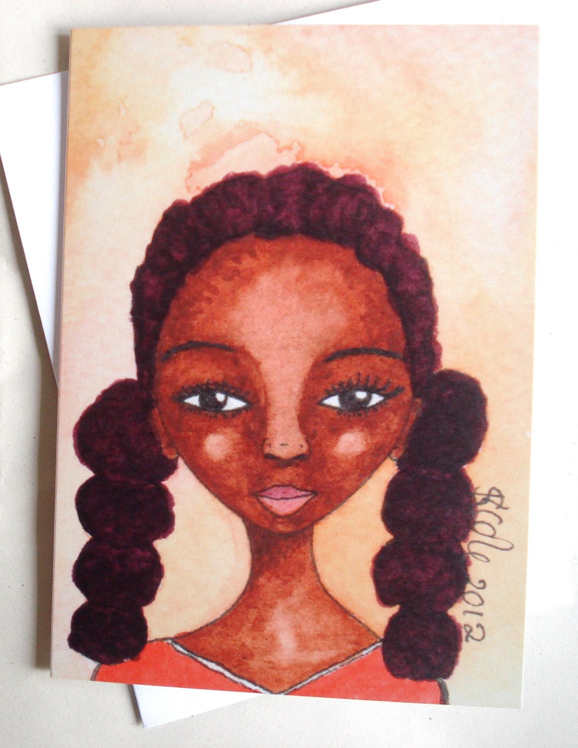 Afro Caribbean Greeting Card 'Tennis Girl'