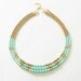 Mint Color Block Necklace Matte Gold Czech Glass Pastel Statement Necklace Wedding, Bridal, Bridesmaid, Beach Mint Green