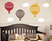 Hot Air Balloon Vinyl Wall Decal Set - Large Size