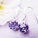 Swarovski Crystal Lavender Bridesmaids Earrings - Sterling  Silver. Ideal For Brides Bridesmaids