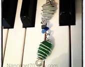 Irish Sea Glass Dangling Wire Wrapped Pendant