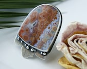 Reserved - The Heartshield - Ocean Jasper Sterling Silver Ring