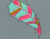 feathered no. three. an original KELLY BARTON painting