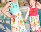 The Mermaid Maxi Dress- in Pink or Blue- from Mellon Monkeys - for Girls sz 12 months to 6