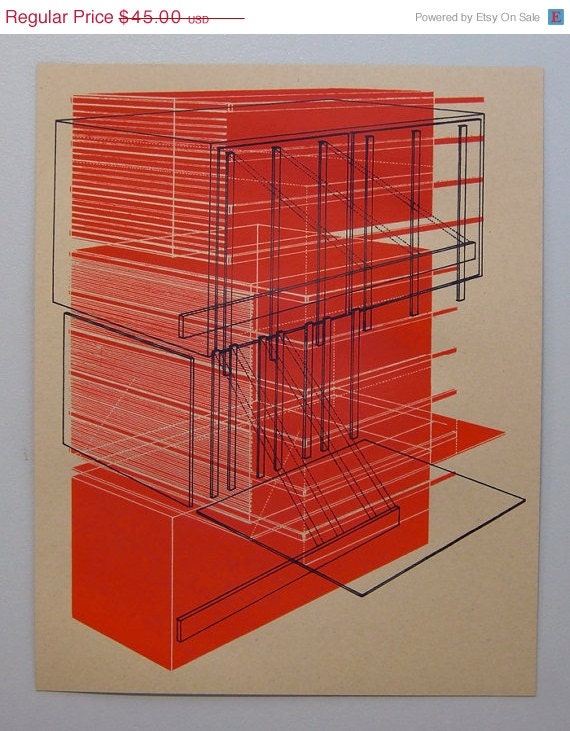 Solid red 2, multilayer 16 x 20 inch silkscreen print
