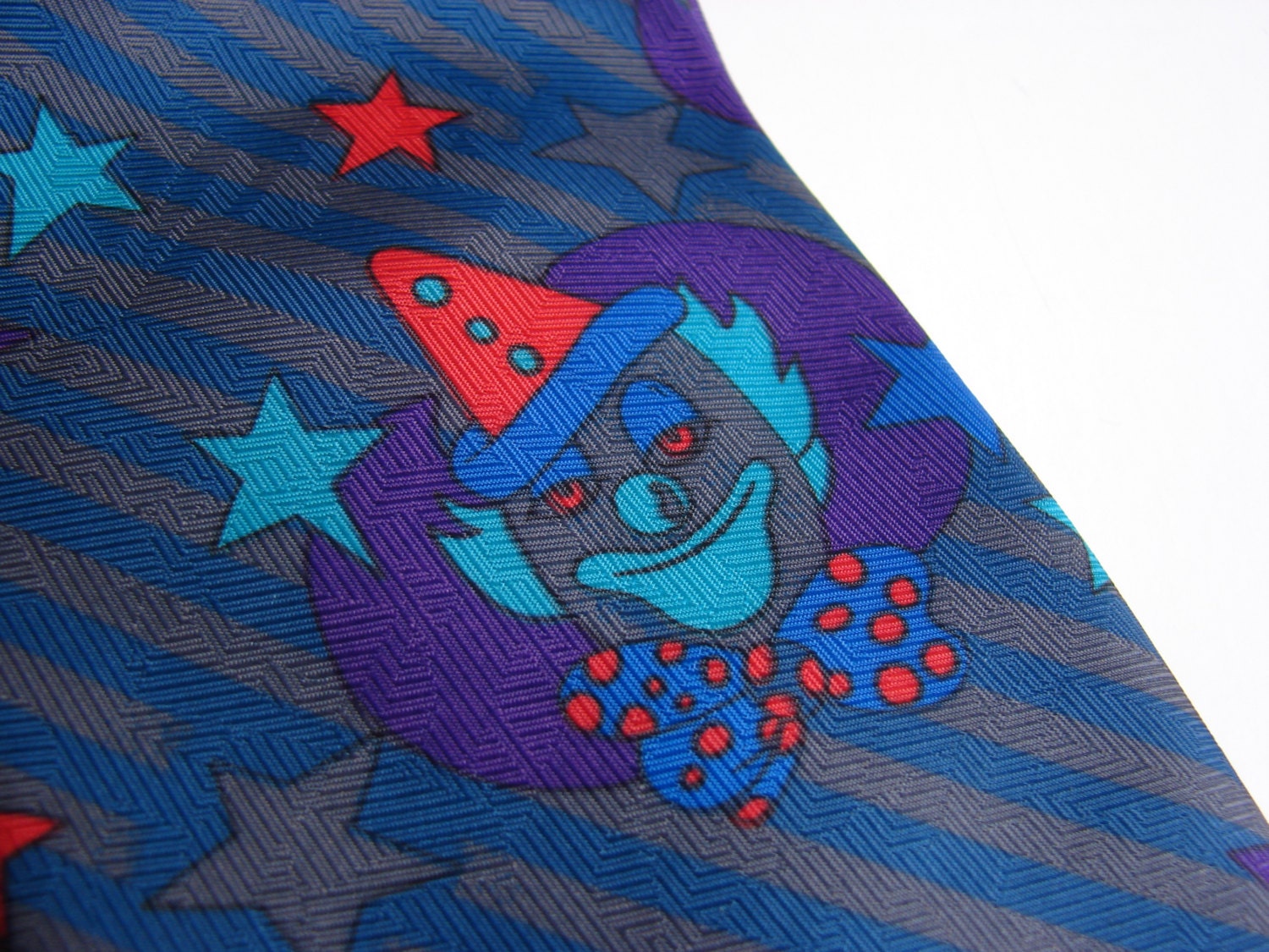 Pierre Cardin Designer Vintage Necktie Clown Carnival Mardi Gras