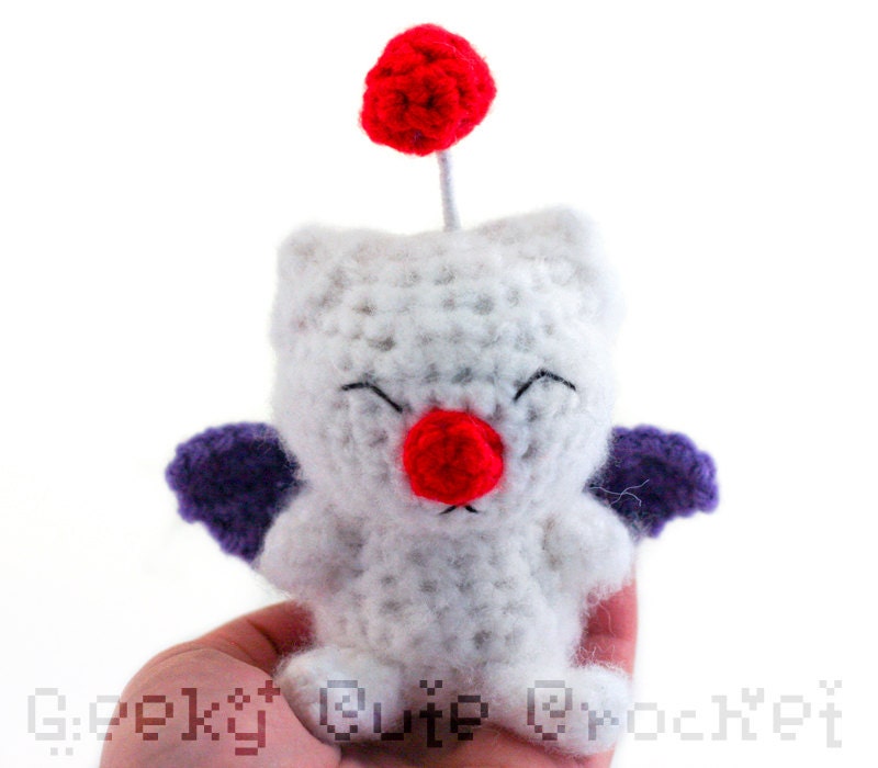Moogle Final Fantasy Amigurumi Crocheted Plush Toy