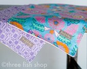 Organic Ecofriendly Baby Burp Cloth Pair in Lavender Henna - Baby Shower Gift - Girl Burp Cloths - Burp Cloths for Girls