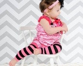 Pink and Black Striped Baby Leg Warmers
