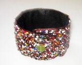 Multicolored  Beaded Cuff Bracelet - Unisex
