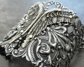 Silver Cuff Bracelet Angel Wings