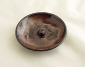 INCENSE BURNER  HandmadePottery Copper Brown Sparkle