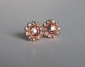 Blush rose gold rhinestone studs