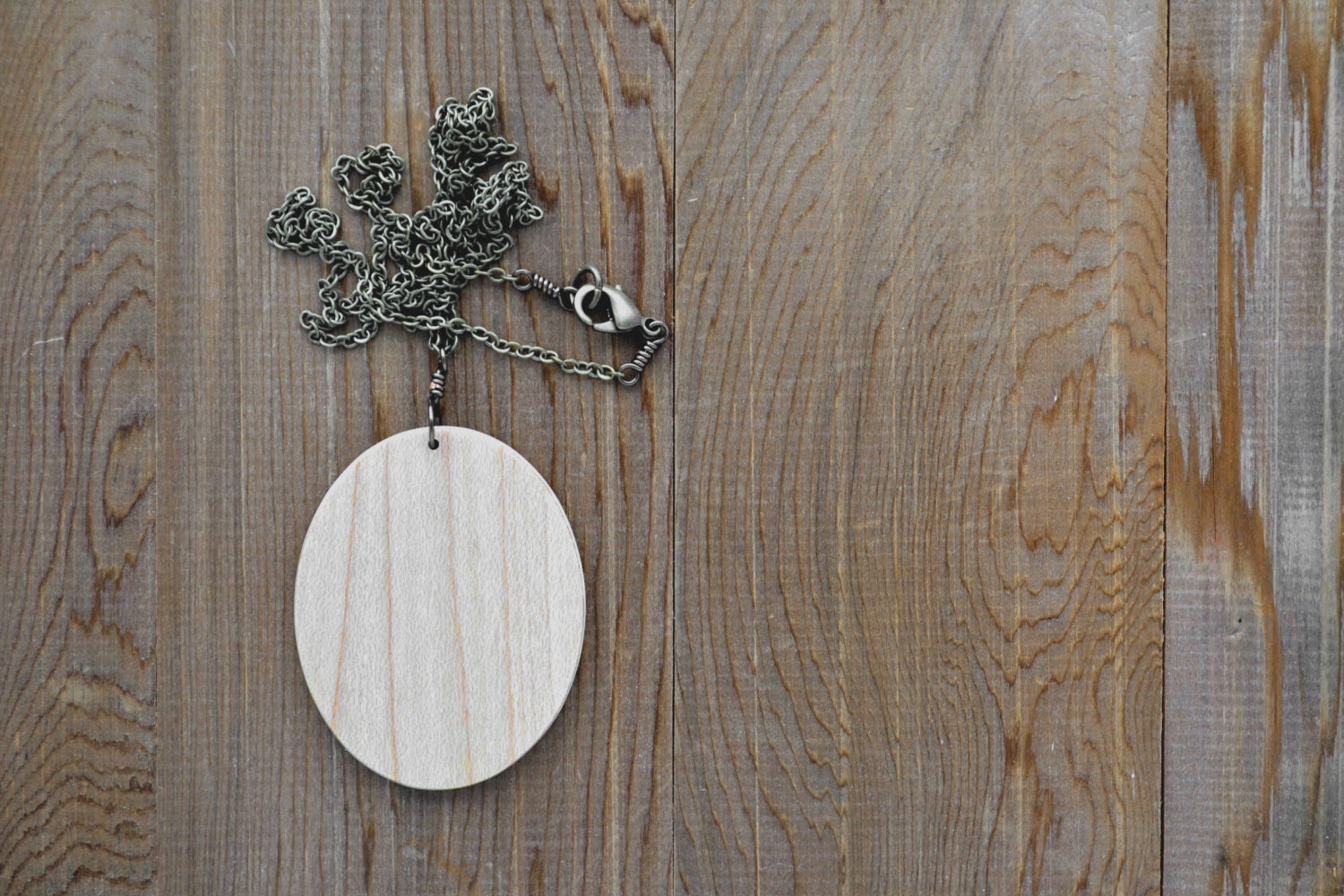 Timber Necklace in Antique Black and Graphite - Hand Painted Tree Artwork Pendant (Tim-PN-KGra)