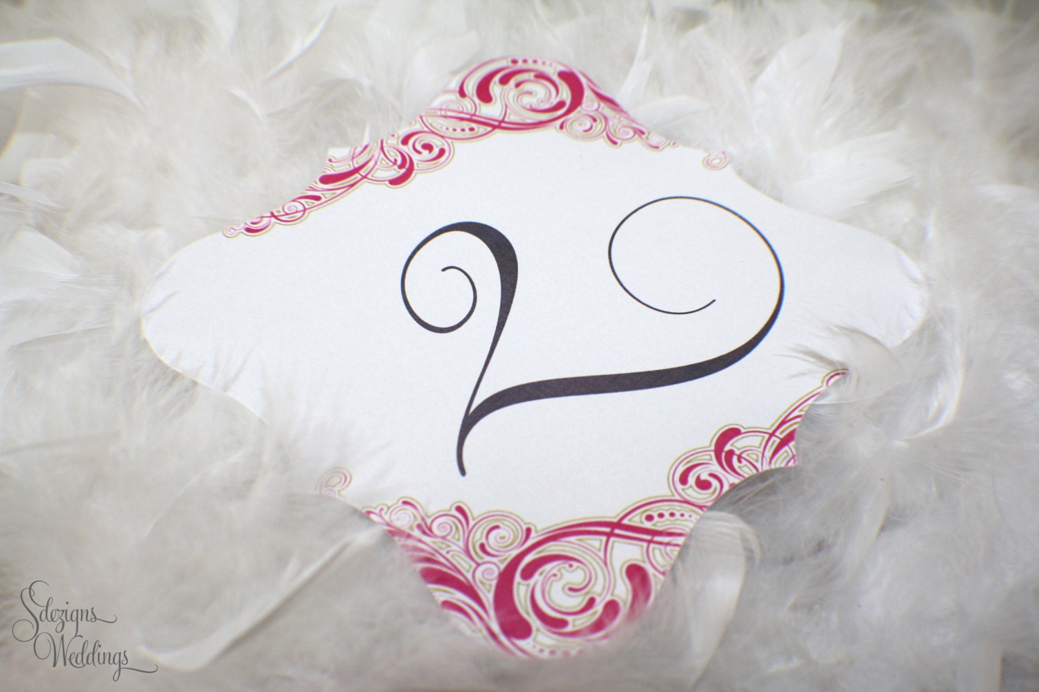 Swirl Design - Frame Style Table Numbers - (Set of 12) Il_570xn