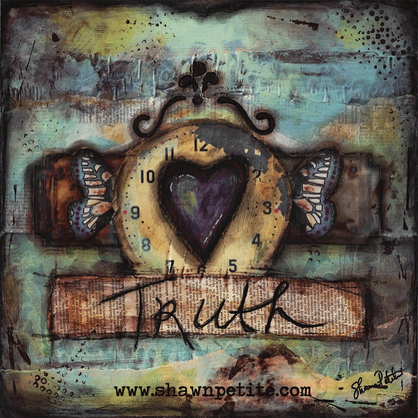 Truth 12 x 12 mixed media original