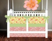 baby bedding in Shabby Chic with a modern touch   includes bumper set , fitted sheet and skirt