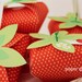 Strawberry Paper favor party box printables - RED color Editable Text Printable PDF