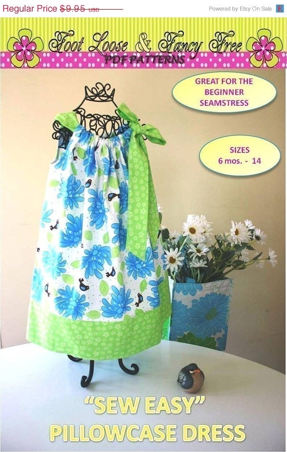 How to Make a Pillowcase Dress Pattern, DIY Patterns, Sew Easy Pillowcase Dress Pattern - Size 6 mos baby -14 child - PDF Sewing Pattern