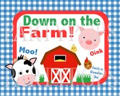 Digital  Farm Party,  Farm Birthday Party Sign,  Printable, Barnyard Party Decoration, INSTANT DOWNLOAD, PDF