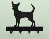 Chihuahua Dog Metal Art Key or Leash Rack - Free USA Shipping
