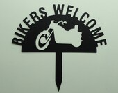 Bikers Welcome Metal Art Sign - Free USA Shipping