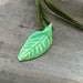 Green leaf Necklace Woodland Ceramic Pendant