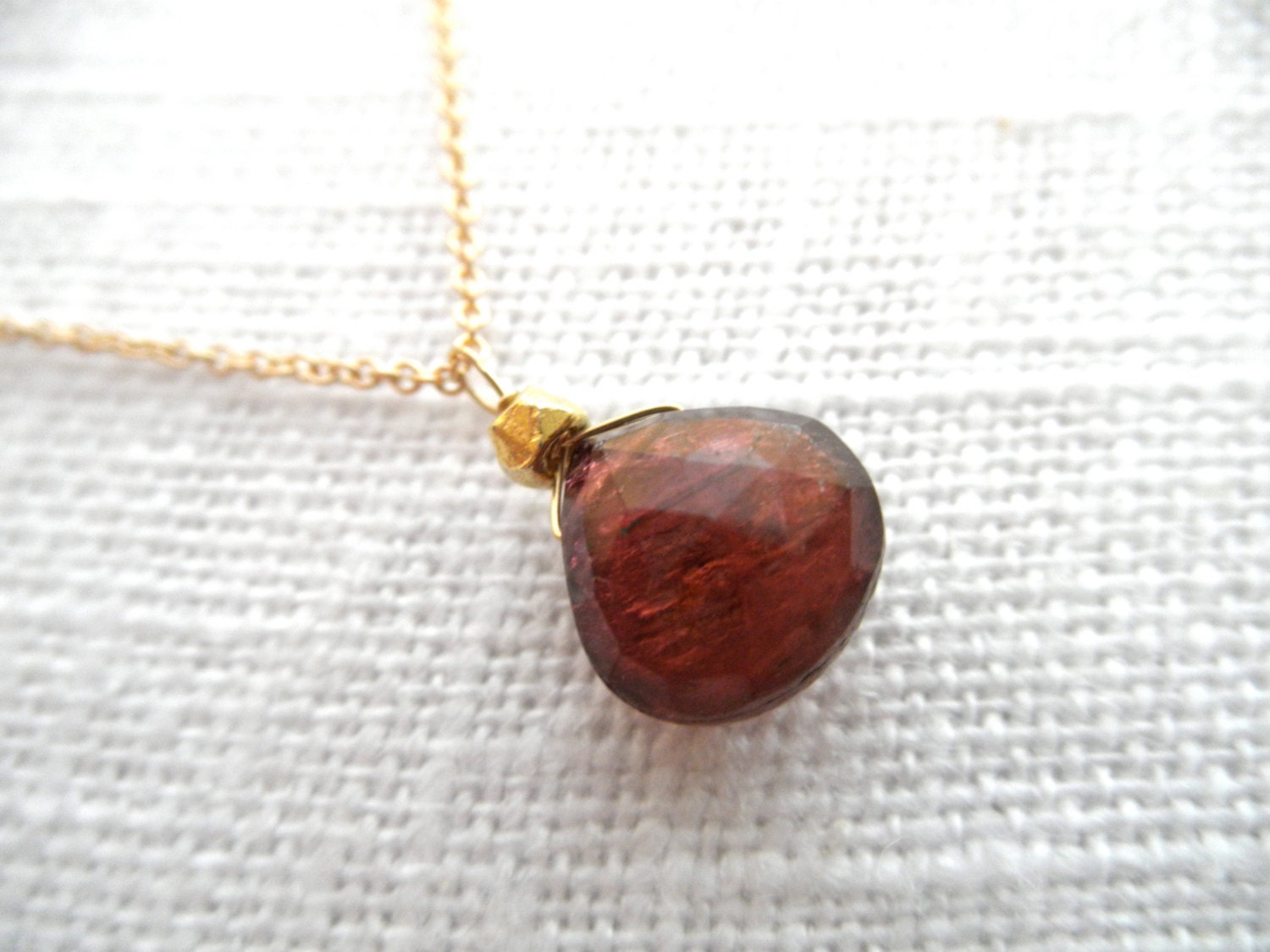 Pink Tourmaline - pink tourmaline necklace - tourmaline necklace - gold necklace - A M E L I A
