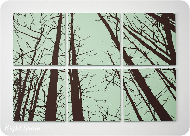 Large Forest Landscape Painting - Wall Art in Custom Colors