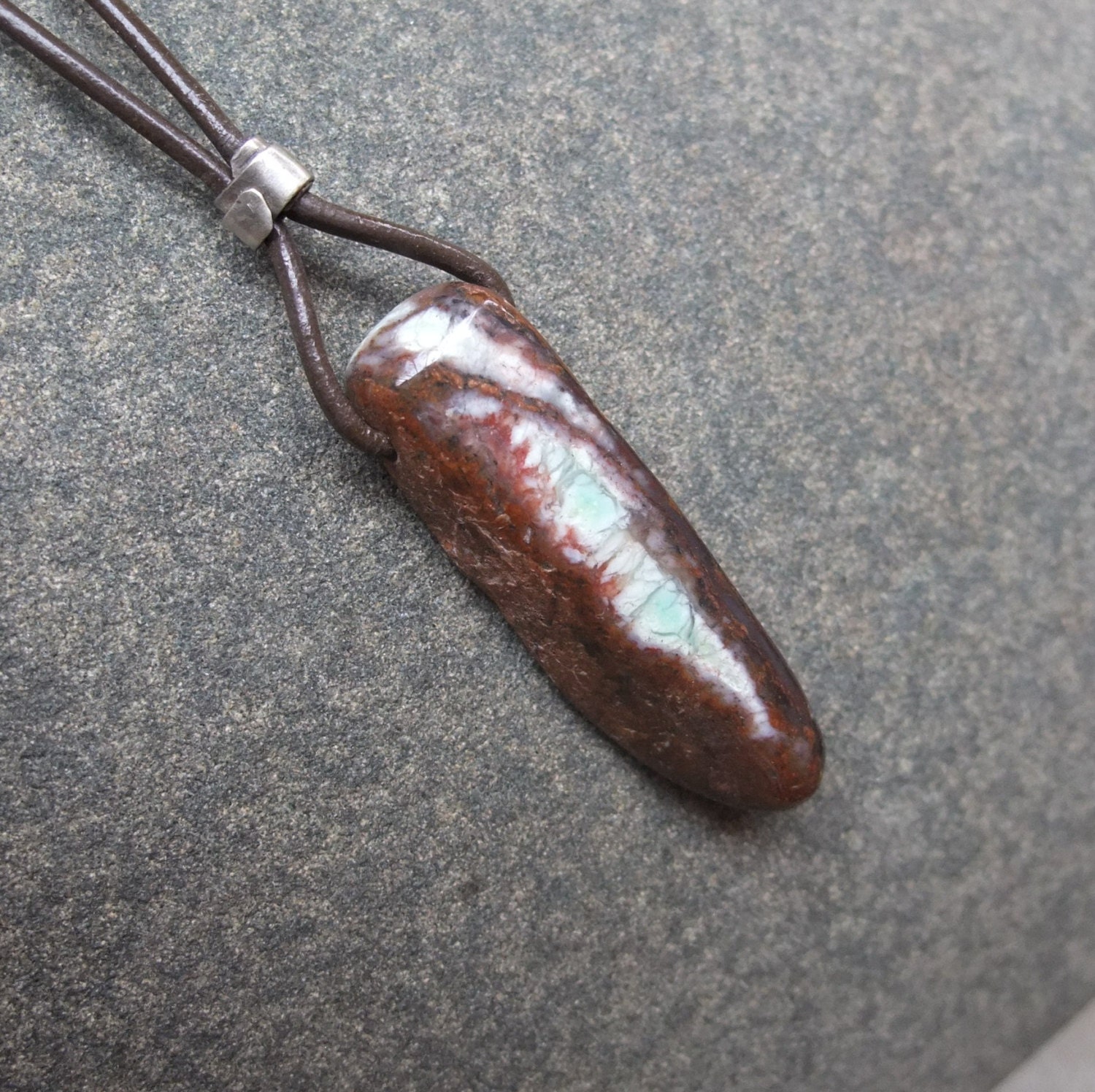 Chrysoprase pendant necklace - earthy, unique Australia jewelry