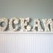 4pc Beach Decor Seashell Letters - Nautical Shell Letters, Choose any 4 in White or Natural