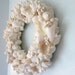 Beach Decor Seashell Wreath - Shell Wreath w Starfish - Elegant All White, 12inch