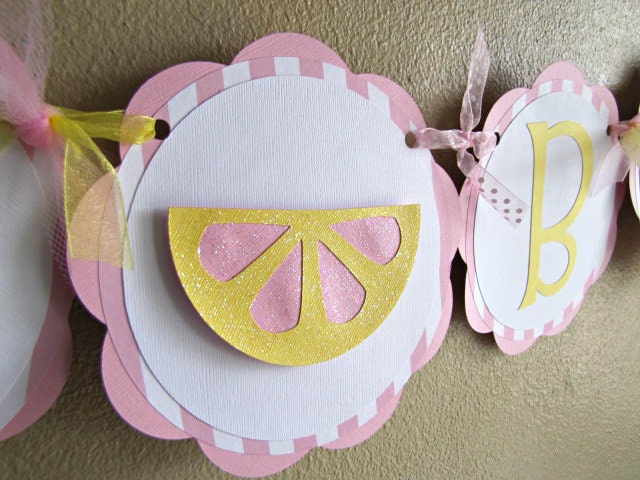 Pink Lemonade Party Happy Birthday Banner