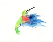 HUMMINGBIRD  Original watercolor painting 10x8inch