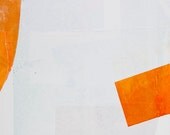 Mono-print with Red Shapes
