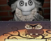 RESERVED FOR ERIN sKeLeToN  HaLLoWeeN PriMitiVe FoLk ArT DoLL OoAk DaY Of ThE DeAd DiA de lOs MuErtoS
