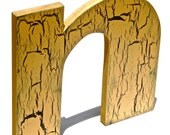 CRACKLED LETTER N, Chic Decor, Shabby Chic, Free Standing, Wall Decor, Hue Yellow Lettering