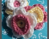 Three crochet flowers-handmade all cotton