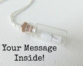 Custom Message In a Bottle Necklace Your Message