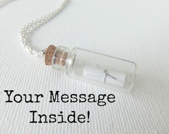 Custom Message In a Bottle Necklace Your Message