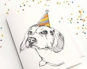 Party Beagle Birthday Greeting Card Set