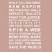 Superheros- typography bus scroll poster