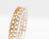 Resin Bangle Bracelet Gold and Silver Chain Medium OOAK rock glam modern minimalist jewelry rusteam