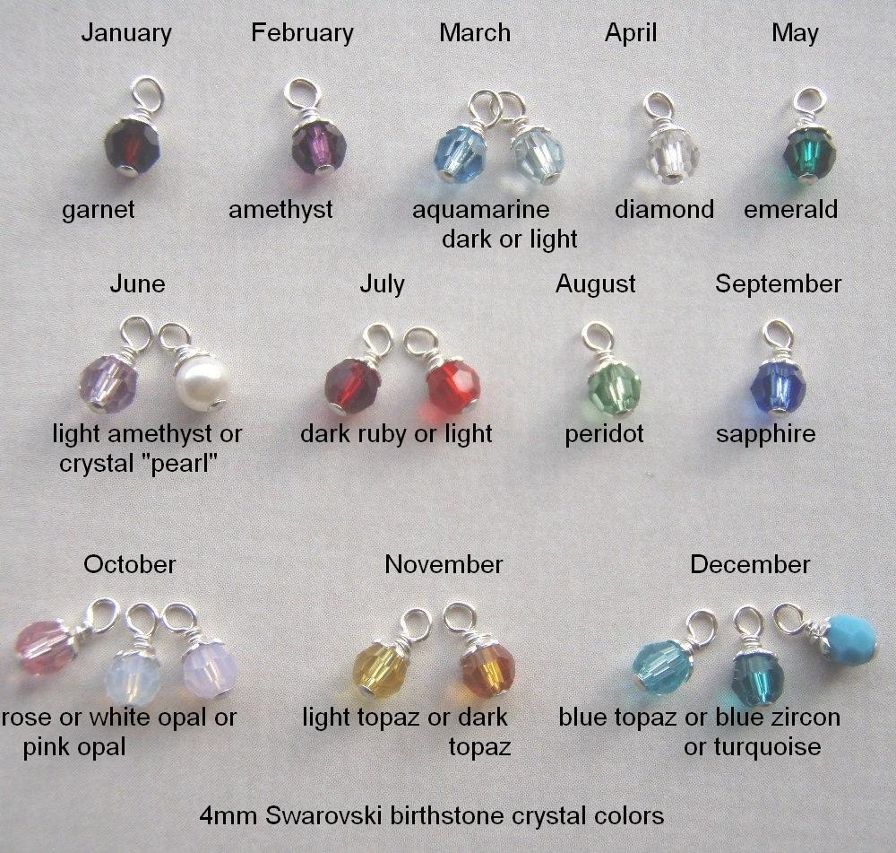 Birthstone crystal add on - Birthstone bead add ons - ONE birthstone crystal charm dangle