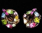 Hollycraft 1955 Round Pastel Earrings