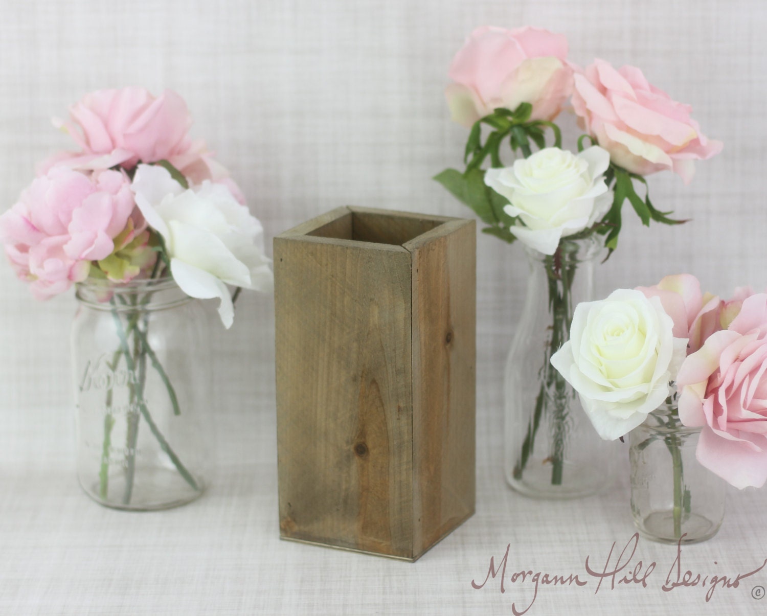 Tall Rustic Planter Box Wedding Centerpiece Vase Shabby Chic Barn Decor Country (Item Number 130085)