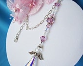 Crystal Guardian Angel Car Mirror Charm Swarovski Lt. Amethyst Crystal Angel Car Accessories