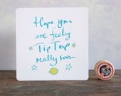 Tip Top a get well card that is blank inside